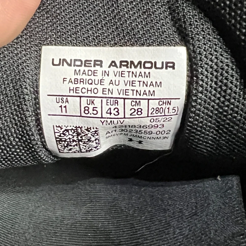 Under Armour HOVR‎ Sonic 4 3023559-002 Womens US 11 Running Shoes Black Sneakers